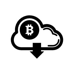 Bitcoin矢印シンボル無料アイコンと雲の上
