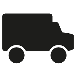 小型トラックの黒い側面のシルエットの無料のアイコン