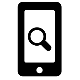携帯電話スクリーンの検索インタフェースシンボル無料アイコン拡大鏡