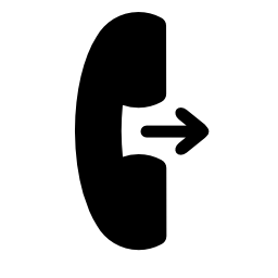 呼び出し電話に直面していると無料のアイコン右を指す矢印の付いた耳介のシンボル