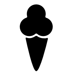 アイスクリームコーンブラック無料アイコンを形状します。
