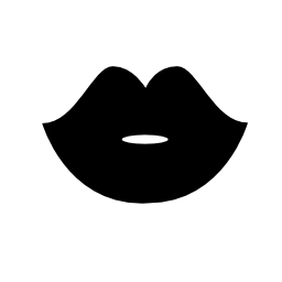 女性黒い唇形状の無料アイコン