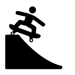 スケートボードの極端なスポーツのシルエット無料アイコン