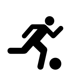 ボールの無料アイコンを実行しているサッカー選手
