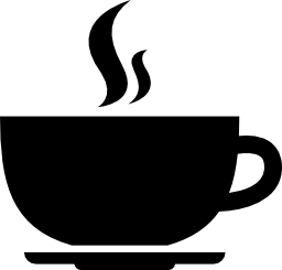 ホットコーヒー丸め側表示無料アイコンからプレートの上にカップ