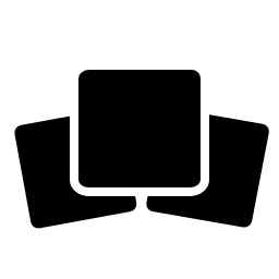 3つの黒の正方形の無料アイコン