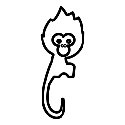 長い尾の無料アイコンの付いた小さな猿
