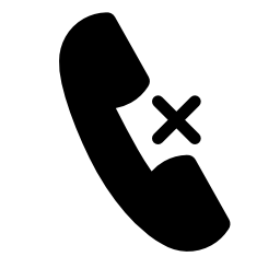キャンセルの電話耳介記号クロス無料アイコン