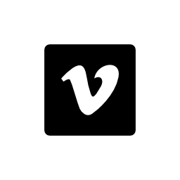 Vimeoのロゴは黒い四角形の内側には白の無料アイコン
