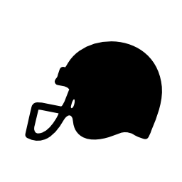 アメリカンフットボールヘルメット側表示黒いシルエット無料アイコン
