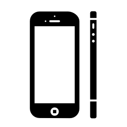 正面と側面からの携帯電話無料の表示アイコン