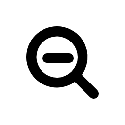 少ないズームオプションインタフェースシンボル無料アイコン内部にマイナス記号を持つ拡大鏡