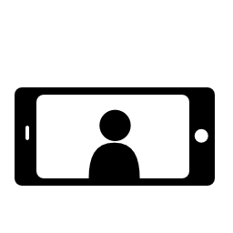 無料アイコンの水平方向の位置に携帯電話の画面のユーザーイメージ