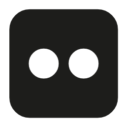 角丸の正方形の2つのドットのFlickrロゴバリアント無料アイコン