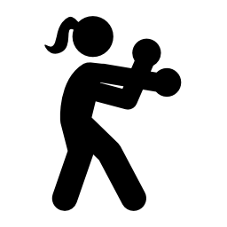 若い女性の無料のアイコンの女子ボクシングのシルエット