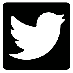 Twitterの鳥のロゴの形に正方形で無料のアイコン