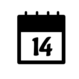 2月14日カレンダーページインタフェースシンボル無料アイコン
