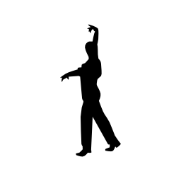 男性の踊りフラメンコシルエット無料アイコン