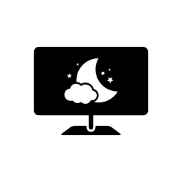 コンピュータースリープモードモニター画面シンボル夜画像無料アイコン