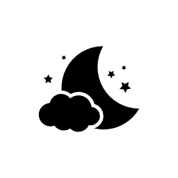 雲と星の無料アイコンと月の夜のシ...