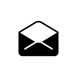 メール無料アイコンの開いた封筒バックインタフェースシンボル