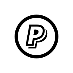 サークル無料アイコンにPaypalの手紙のロゴ