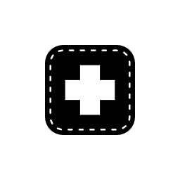 角丸の正方形内のシンボルのクロス医療無料のアイコン