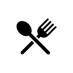 ナイフとフォークの平皿類シルエットクロス無料アイコン