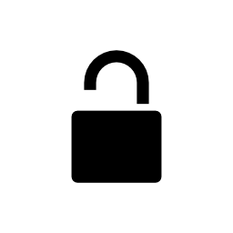 南京錠黒開いてロックを解除するインタフェースシンボル無料アイコンの形状