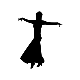 女性のフラメンコダンサー図形無料アイコン