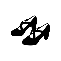 フラメンコダンス黒い女性靴無料アイコン