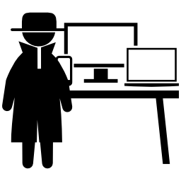 犯罪者の盗まれたコンピューター無料アイコン