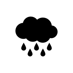 無料のアイコンを落ちる雨滴の黒い雲は雨します。