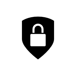 シールド無料アイコンにロックされた南京錠のセキュリティインターフェイスの記号