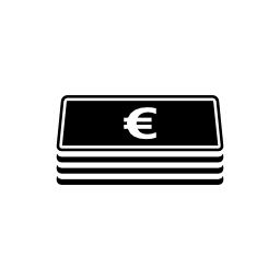ユーロ紙幣のスタック無料アイコン