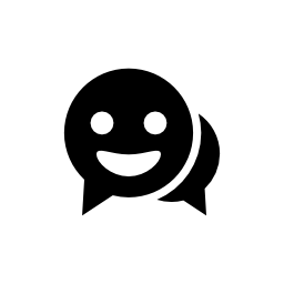 円形バルーン無料アイコンの微笑の表面を持つインタフェースシンボルをチャットします。
