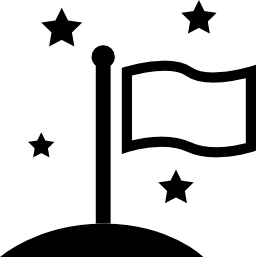 無料のアイコンの周りの星を持つポールに旗の概要