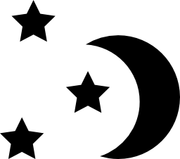 夜の月と星の形の無料アイコン