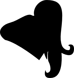 女性の髪黒形状無料アイコン