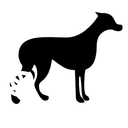 大きなペット側犬シルエット無料のアイコンを表示します。