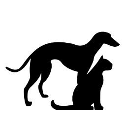 犬と猫のペットシルエット無料アイコン