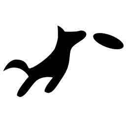 ディスクの無料アイコンをキャッチにジャンプする犬