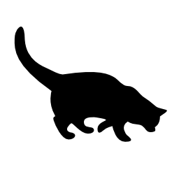 黒猫のシルエットの無料のアイコン