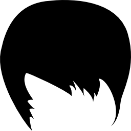 短い髪黒い図形無料アイコン