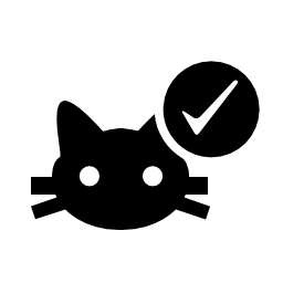 猫顔検証マーク無料アイコン