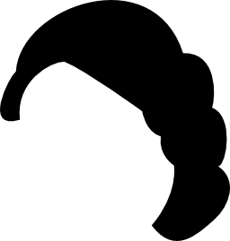 無料のアイコンを1つの側面で女性の黒短い髪図形