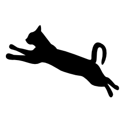 ジャンプの猫シルエット無料アイコン