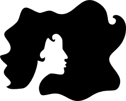 カール長い雌性黒髪図形無料アイコン
