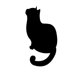 猫の黒いシルエット無料アイコン