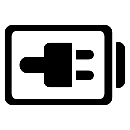 プラグサインオンバッテリーアウトラインシンボル無料アイコン